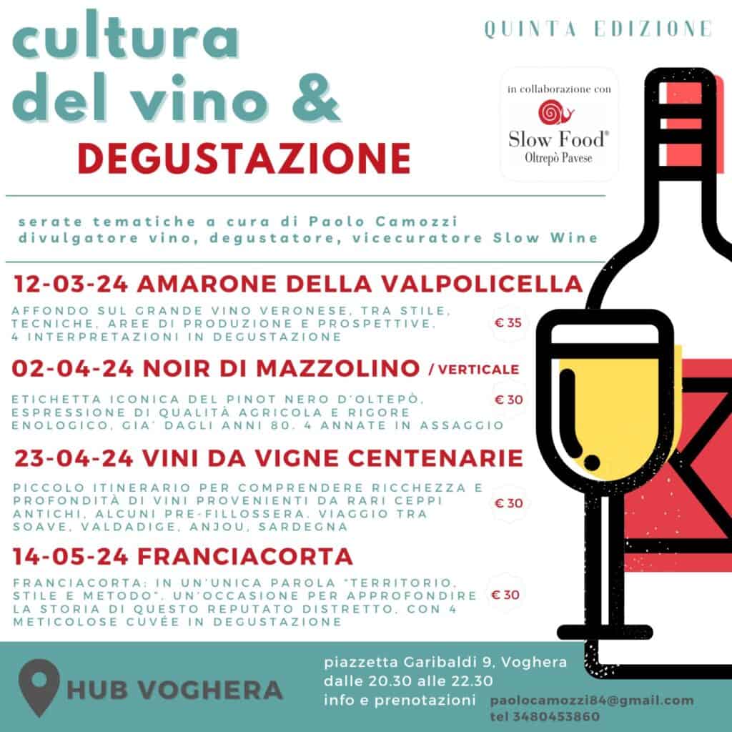 Cultura del vino - degustazione hub Voghera
